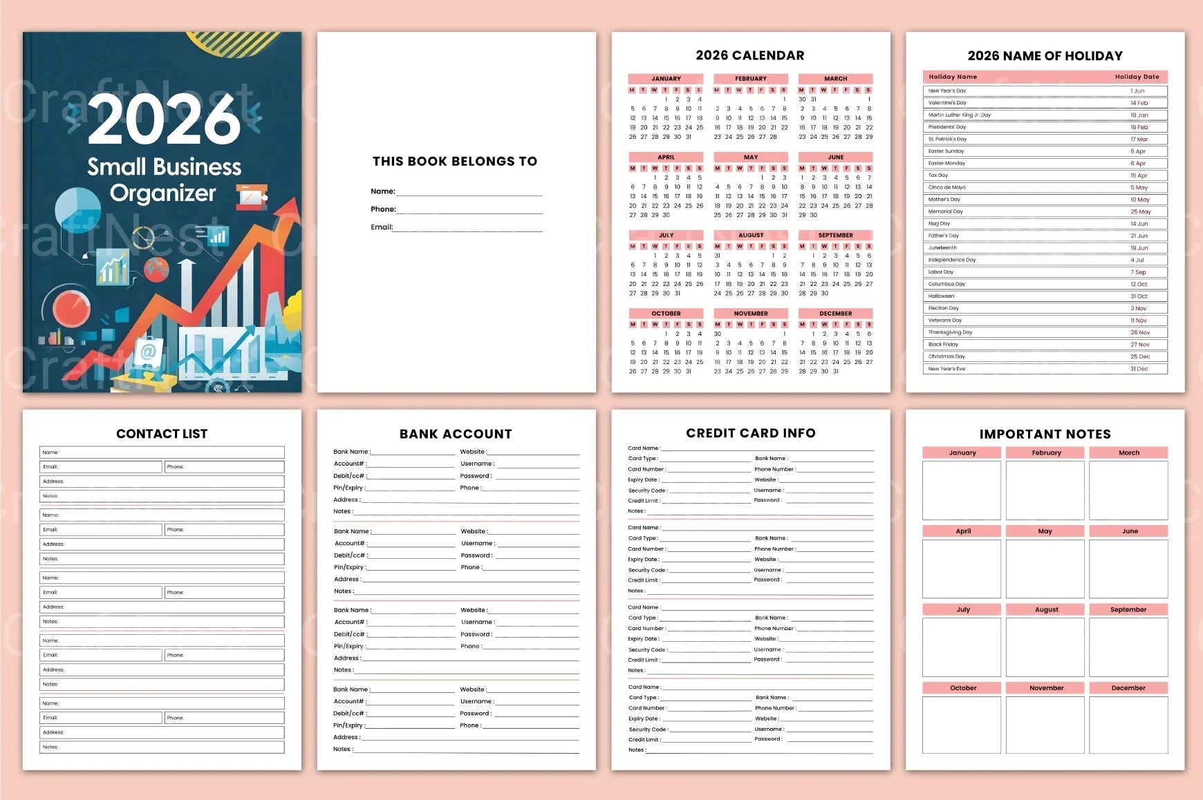 Small Business Organizer - CraftNest - Digital Crafting and Art