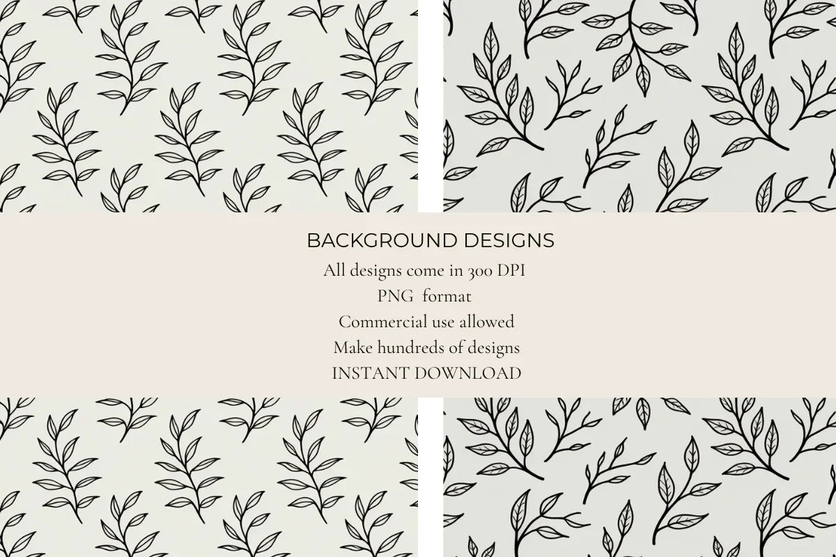 Botanical Ink Seamless Papers - CraftNest - Digital Crafting and Art