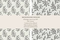 Botanical Ink Seamless Papers - CraftNest - Digital Crafting and Art