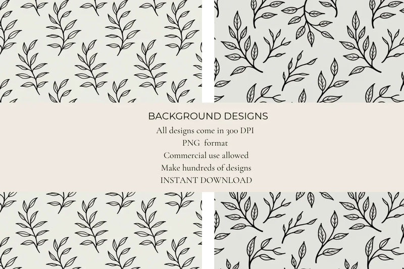 Botanical Ink Seamless Papers - CraftNest - Digital Crafting and Art