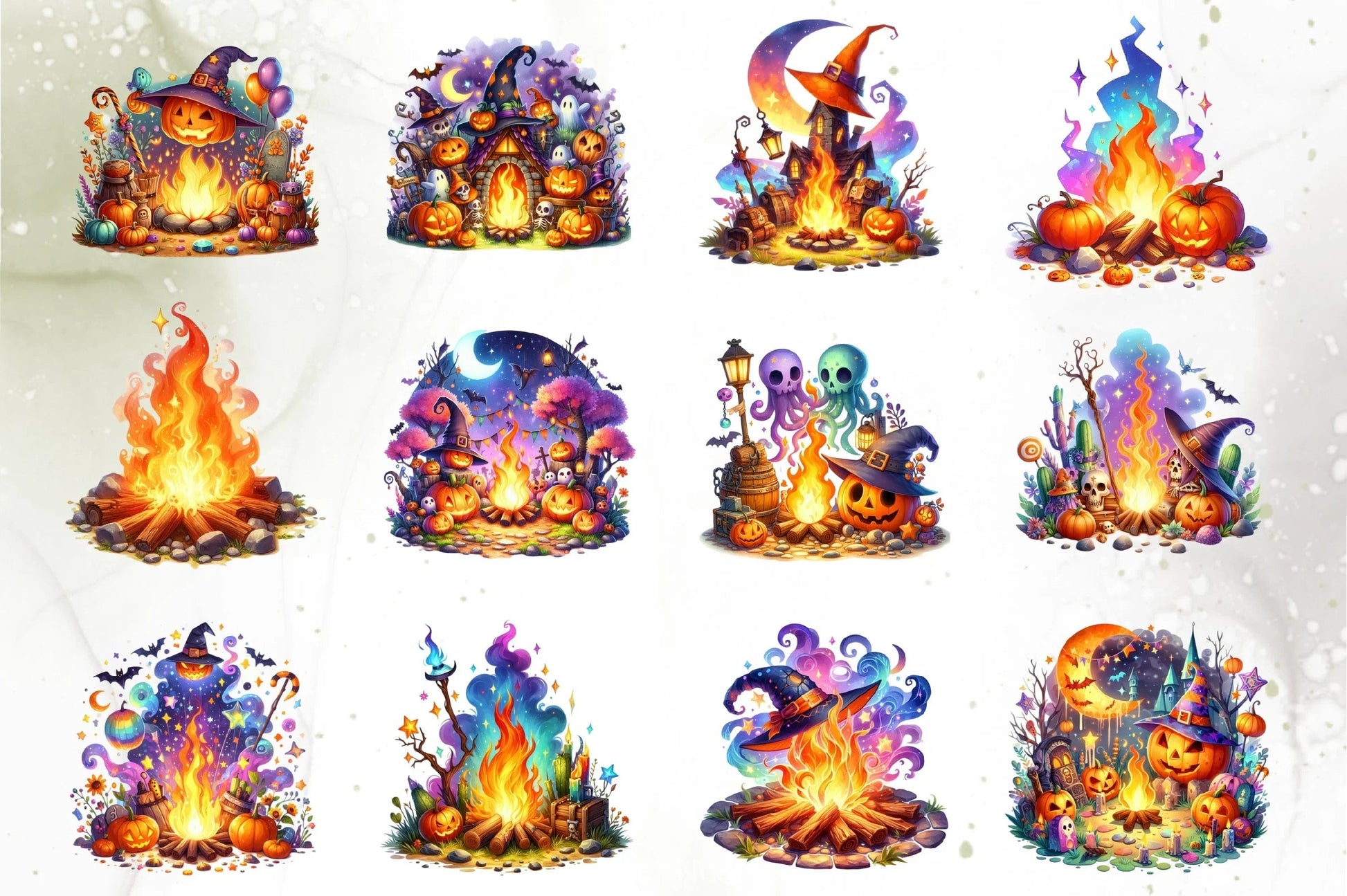 Halloween Fire Clipart Bundle - CraftNest - Digital Crafting and Art