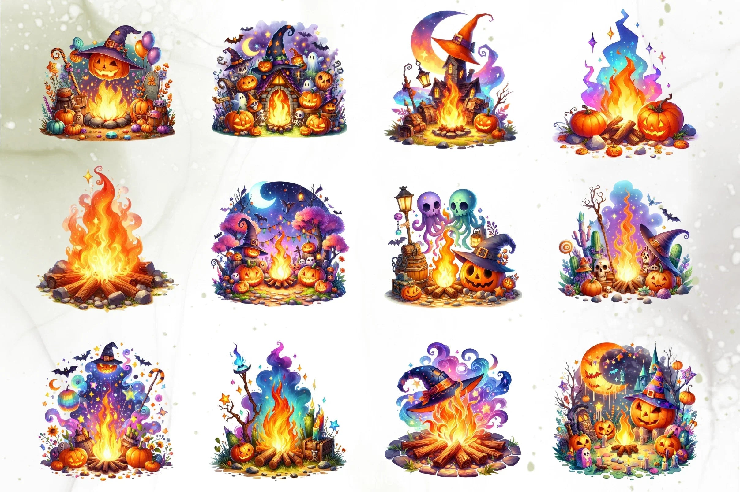 Halloween Fire Clipart Bundle - CraftNest - Digital Crafting and Art