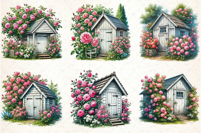 Spring Garden Shed Clipart Bundle - CraftNest - Digital Crafting and Art