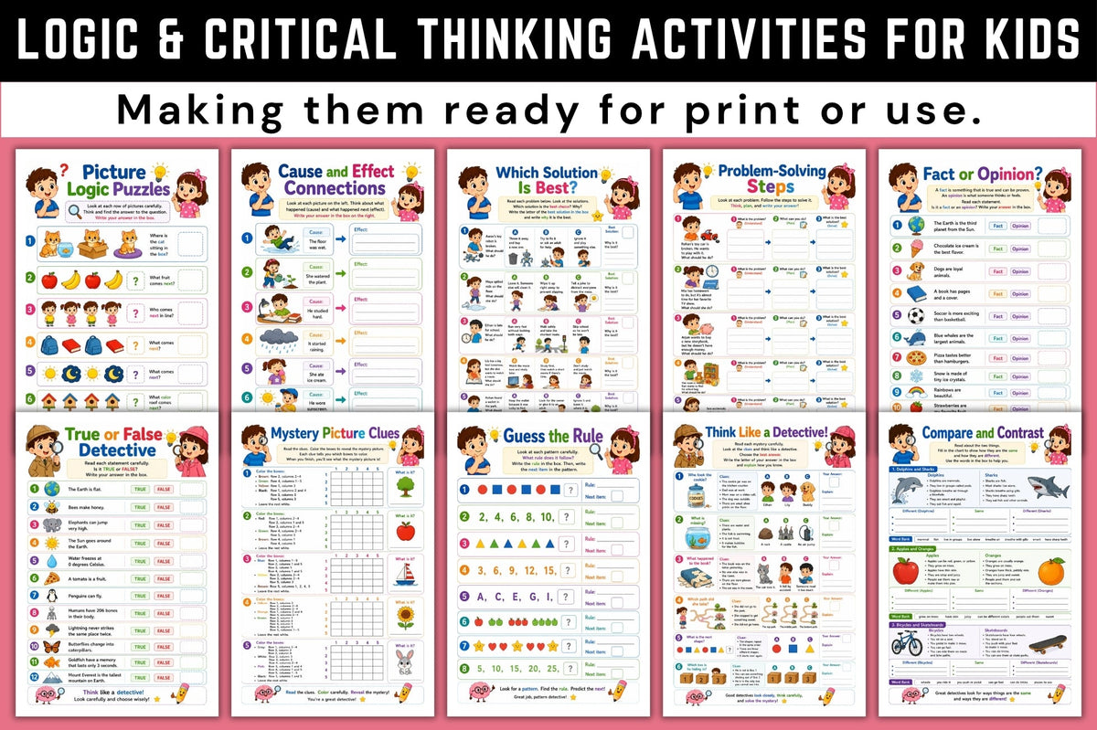 Logic Critical Thinking Activities For Kids