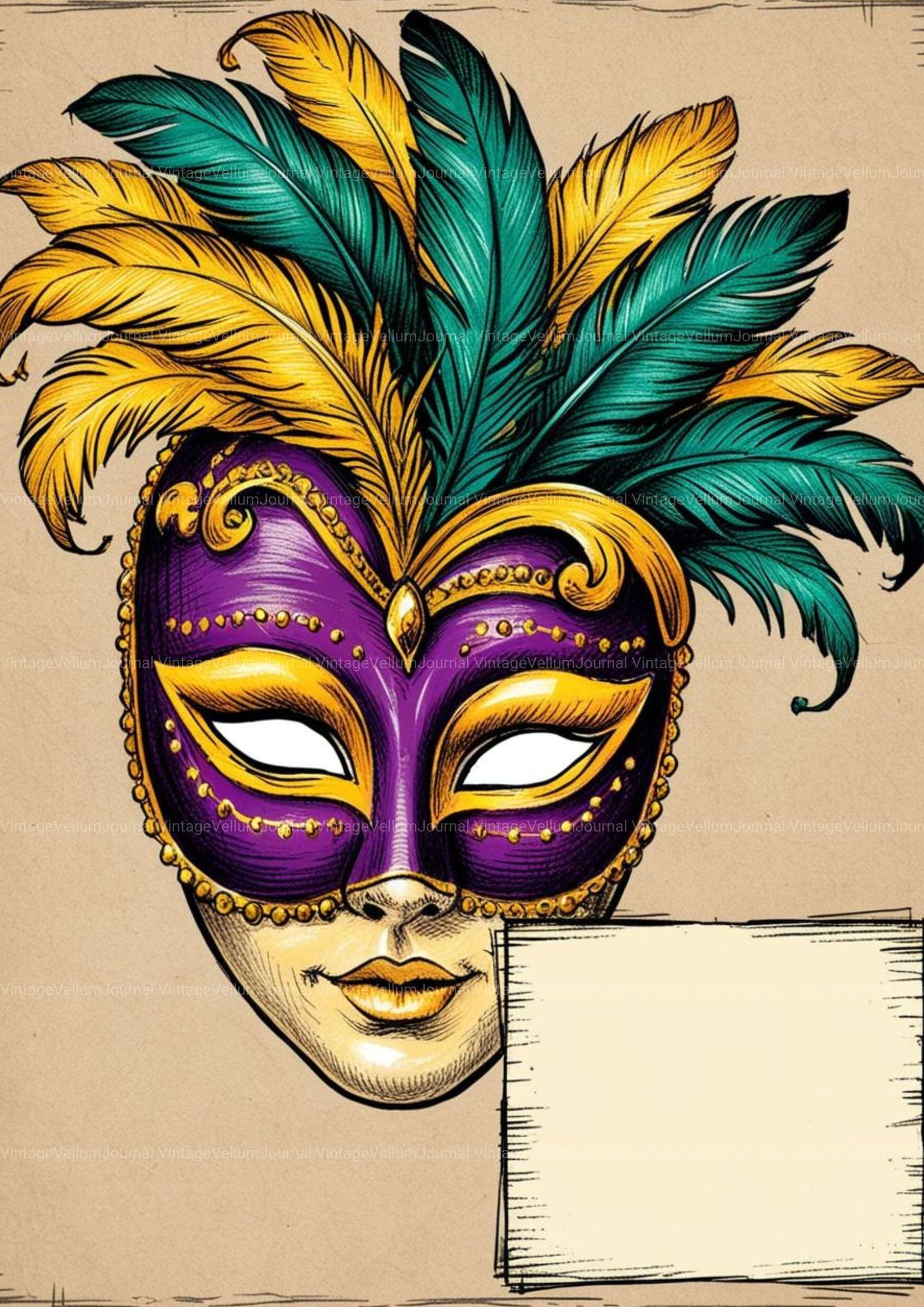 Mardi Gras Junk Journal Pages - CraftNest - Digital Crafting and Art