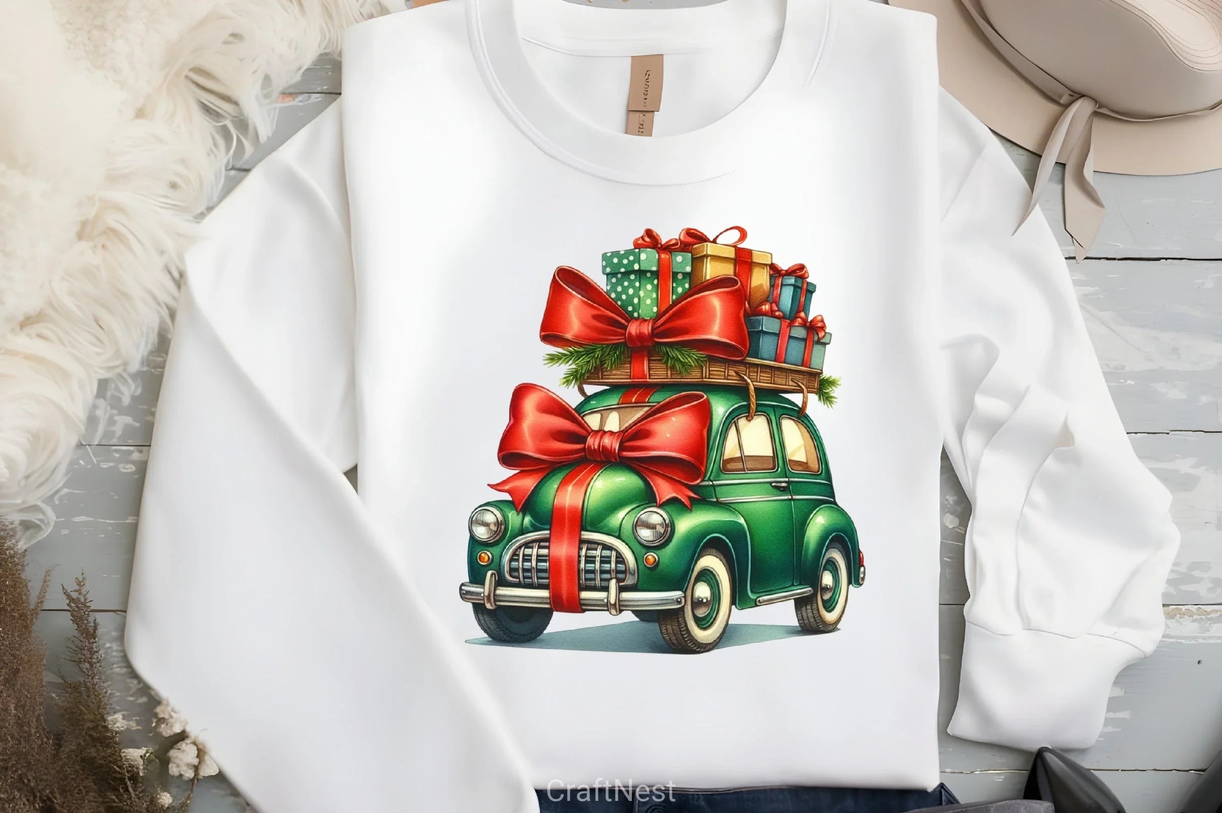 Christmas Car Clipart Bundle 3 - CraftNest - Digital Crafting and Art