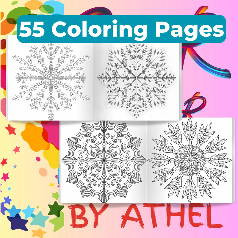 Snowflake Mandala Coloring Book Bundle - CraftNest - Digital Crafting and Art
