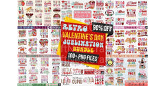 Big Retro Valentine Clipart Bundle - CraftNest - Digital Crafting and Art