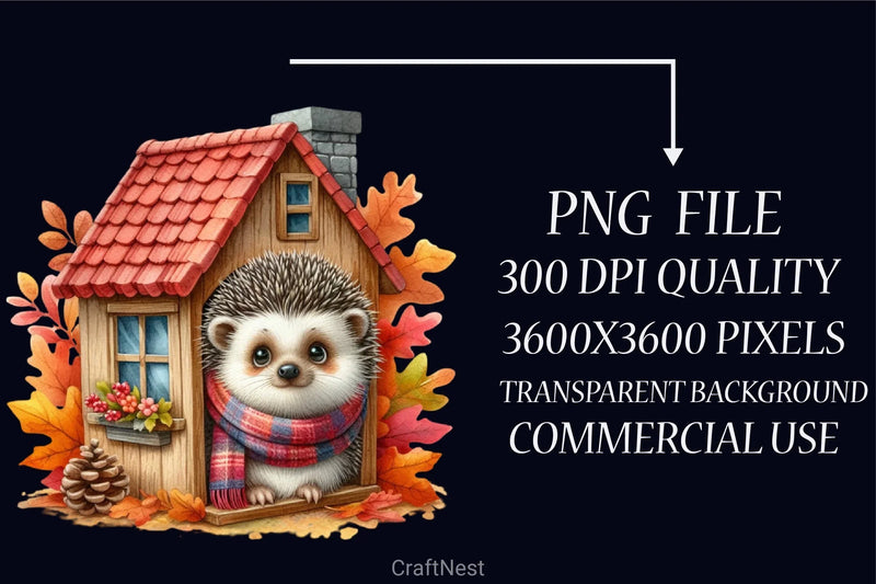 Hedgehog Autumn Clipart Bundle - CraftNest - Digital Crafting and Art