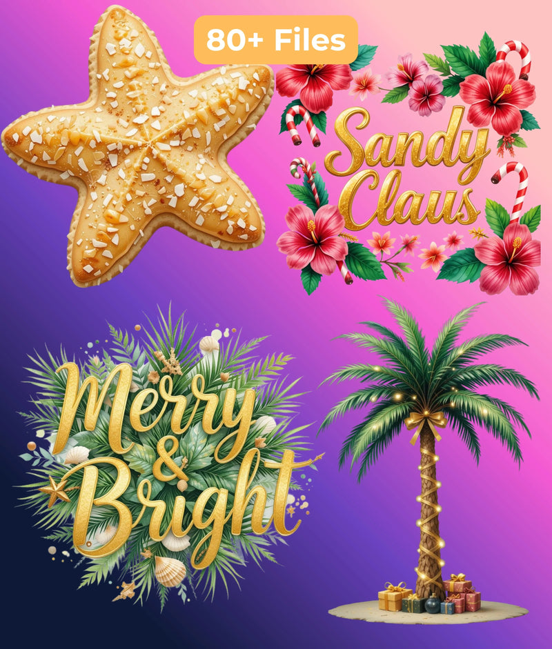 Island-Luxe Tropical Christmas Clipart Bundle - CraftNest - Digital Crafting and Art