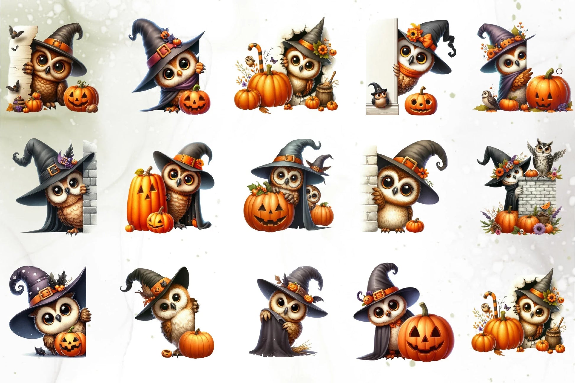 Halloween Owl Pumpkin Clipart Bundle - CraftNest - Digital Crafting and Art