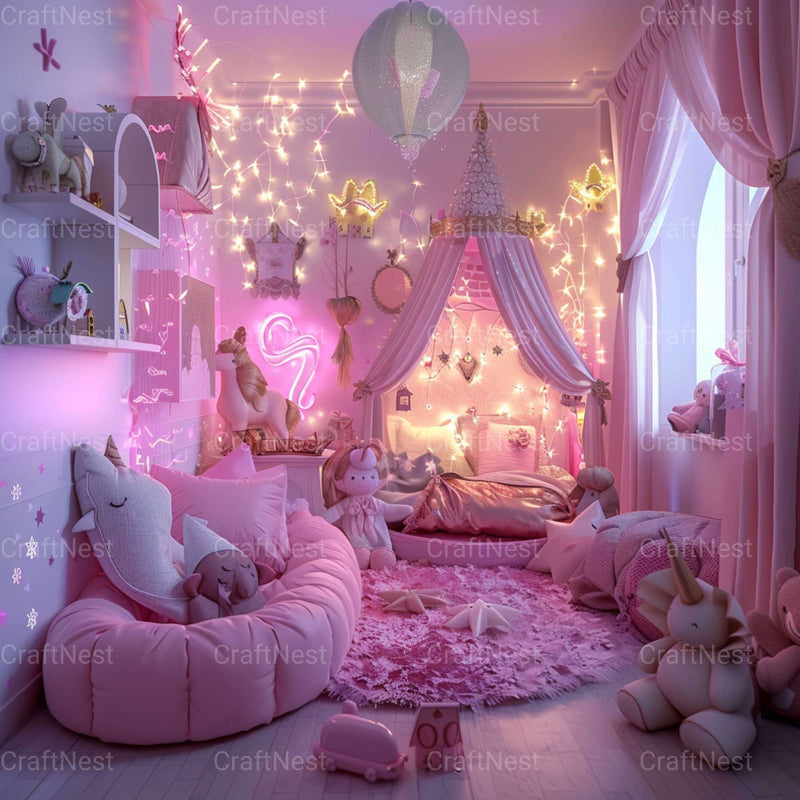 Pink Bedroom Stock Images - CraftNest - Digital Crafting and Art