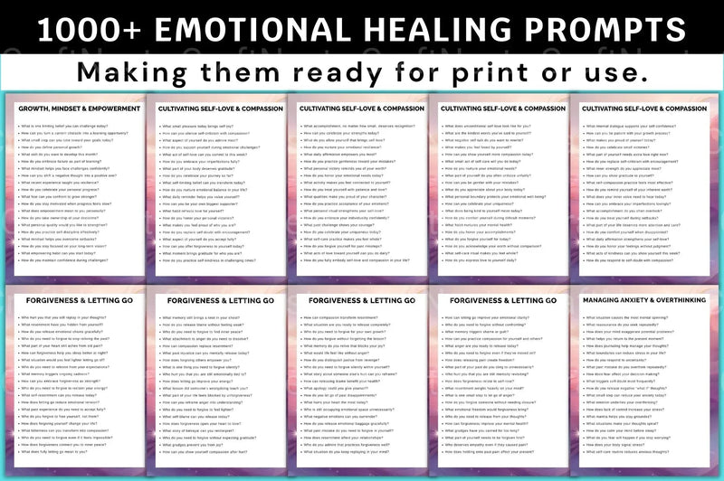 Emotional Healing Prompts for Personal Growth - CraftNest - Digital Crafting and Art