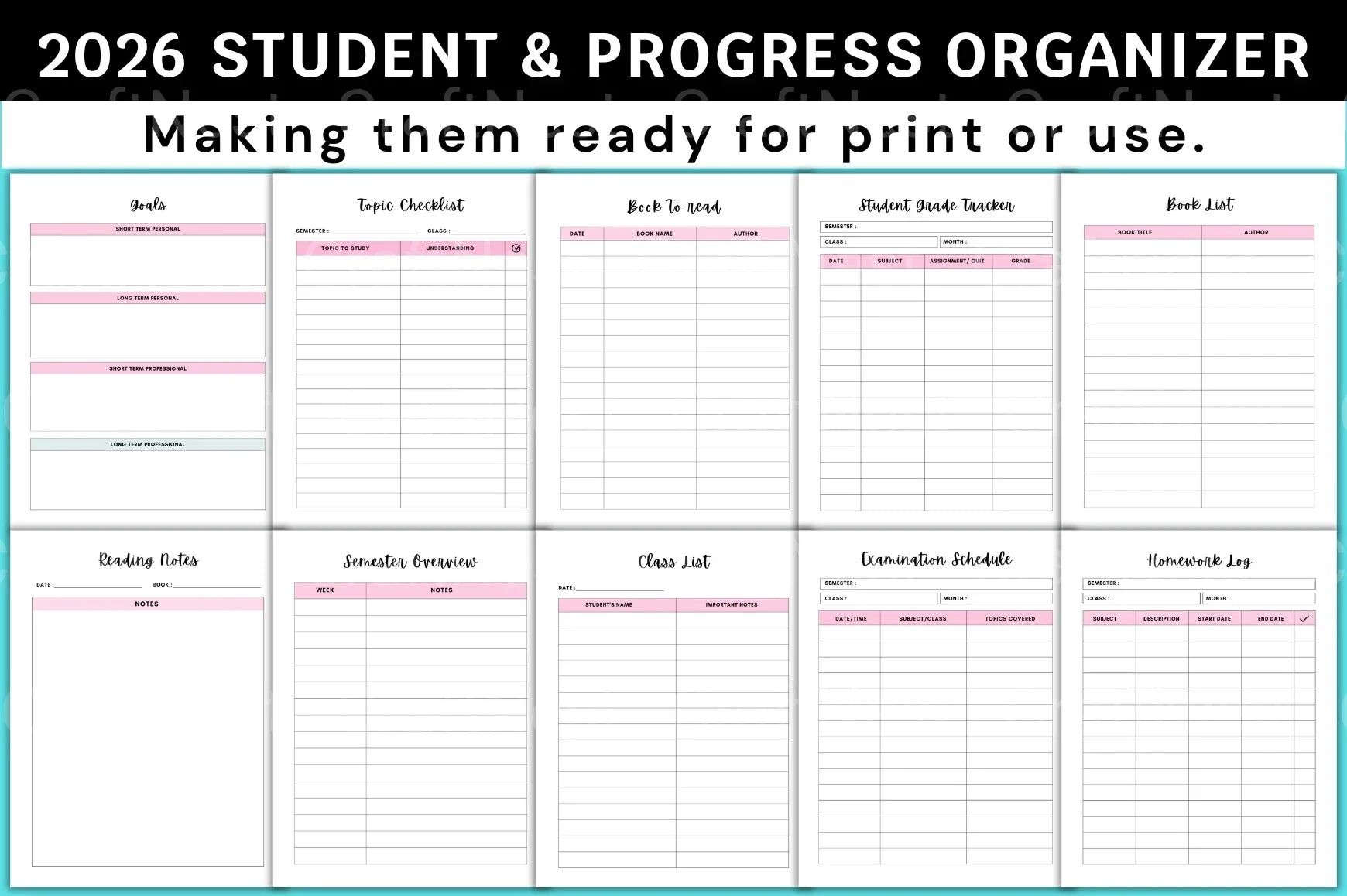 Student Progress Organizer for Effective Tracking - CraftNest - Digital Crafting and Art