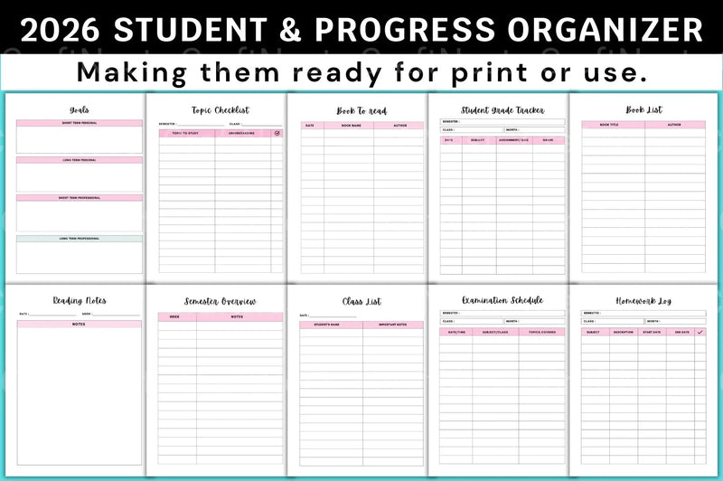 Student Progress Organizer for Effective Tracking - CraftNest - Digital Crafting and Art