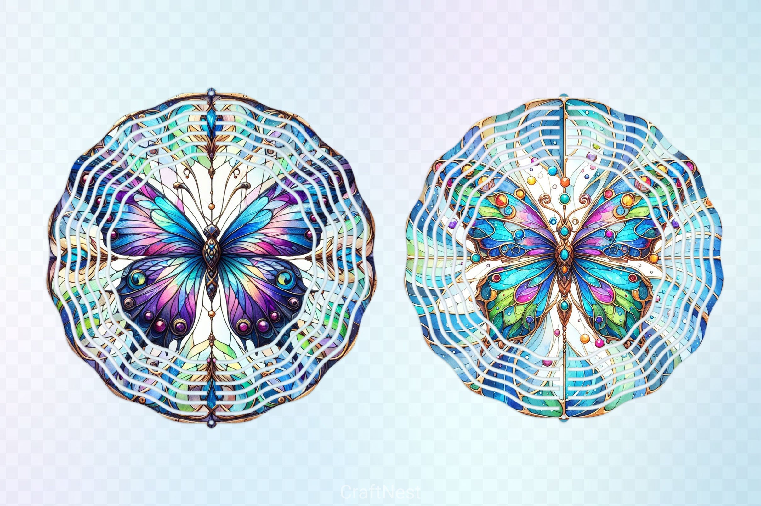 Butterfly Wind Spinner Clipart Bundle