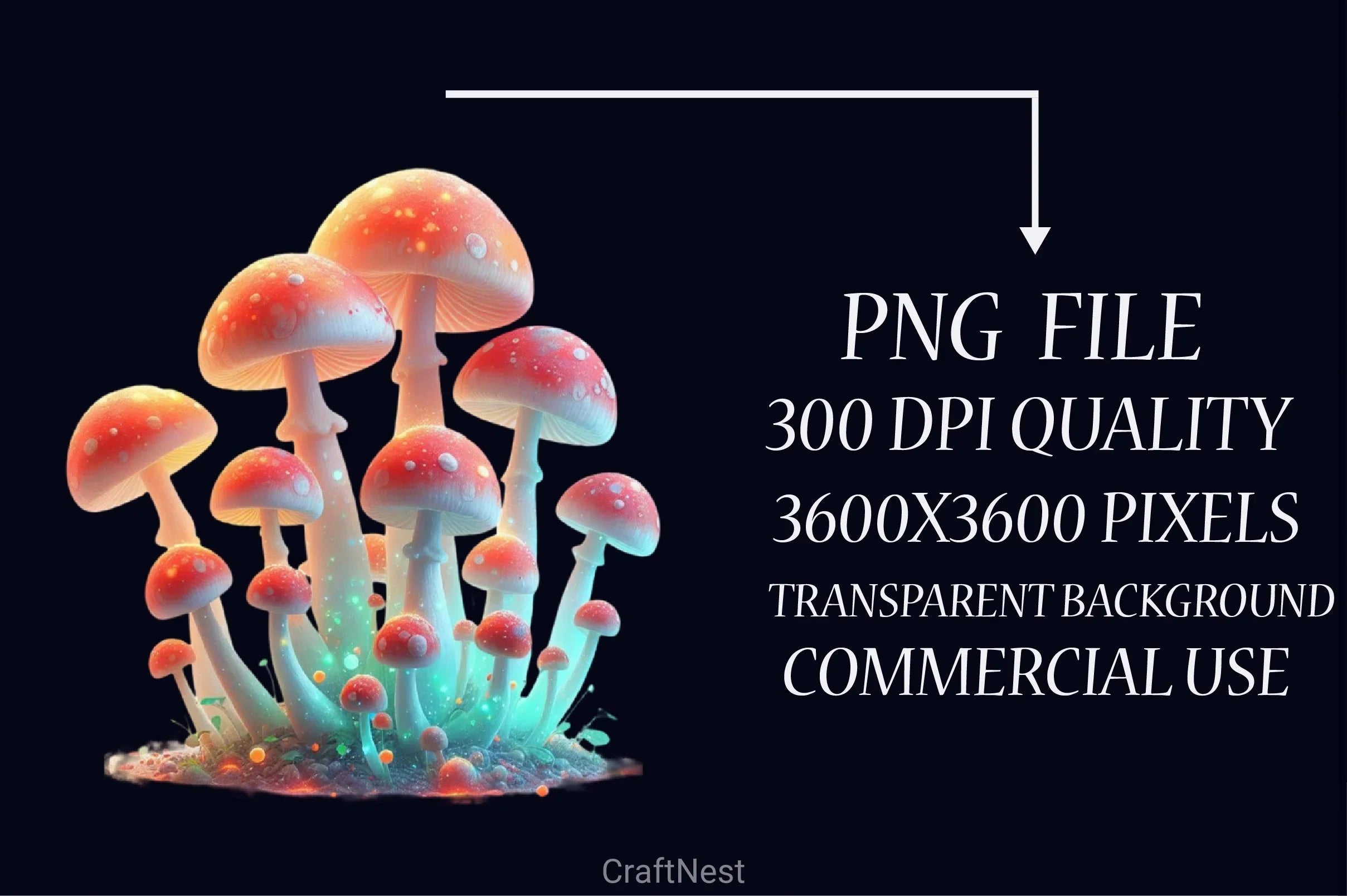 Colorful Mushrooms Clipart Bundle - CraftNest - Digital Crafting and Art