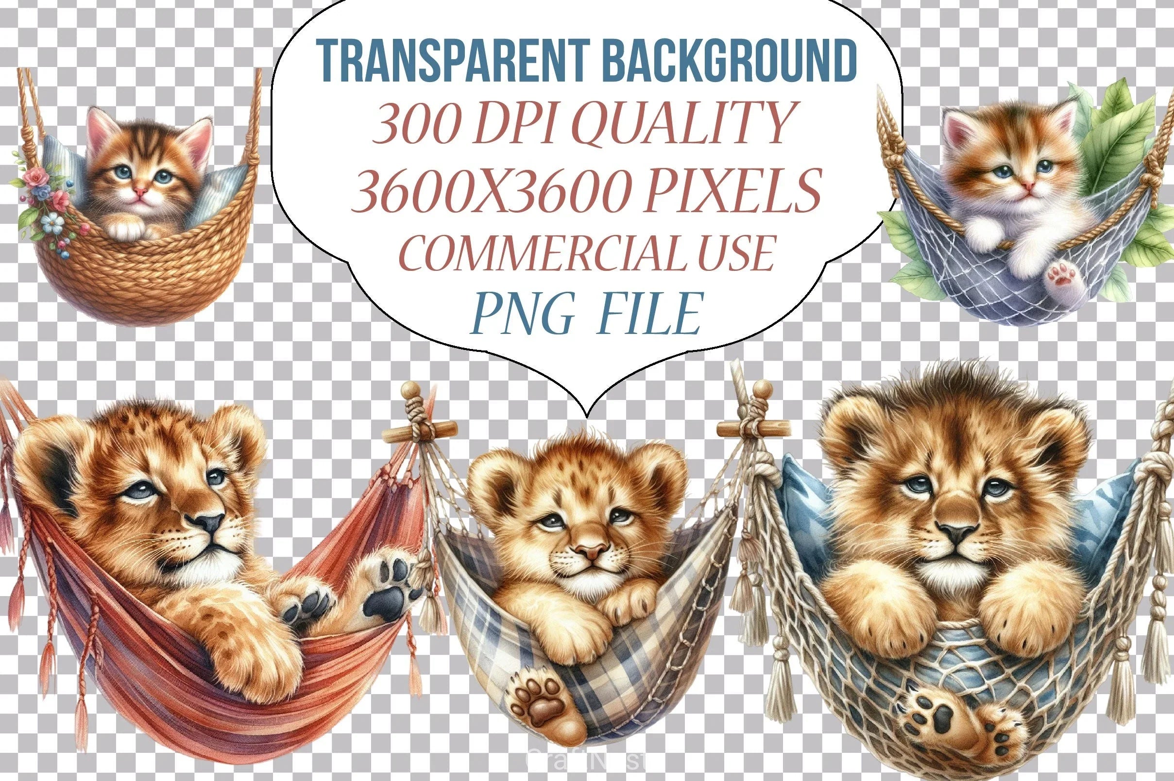 Animals Swing Clipart Bundle - CraftNest - Digital Crafting and Art