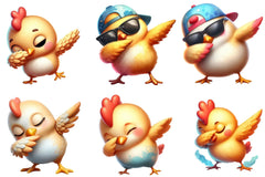Cute Dabbing Chicken Clipart Bundle - CraftNest - Digital Crafting and Art