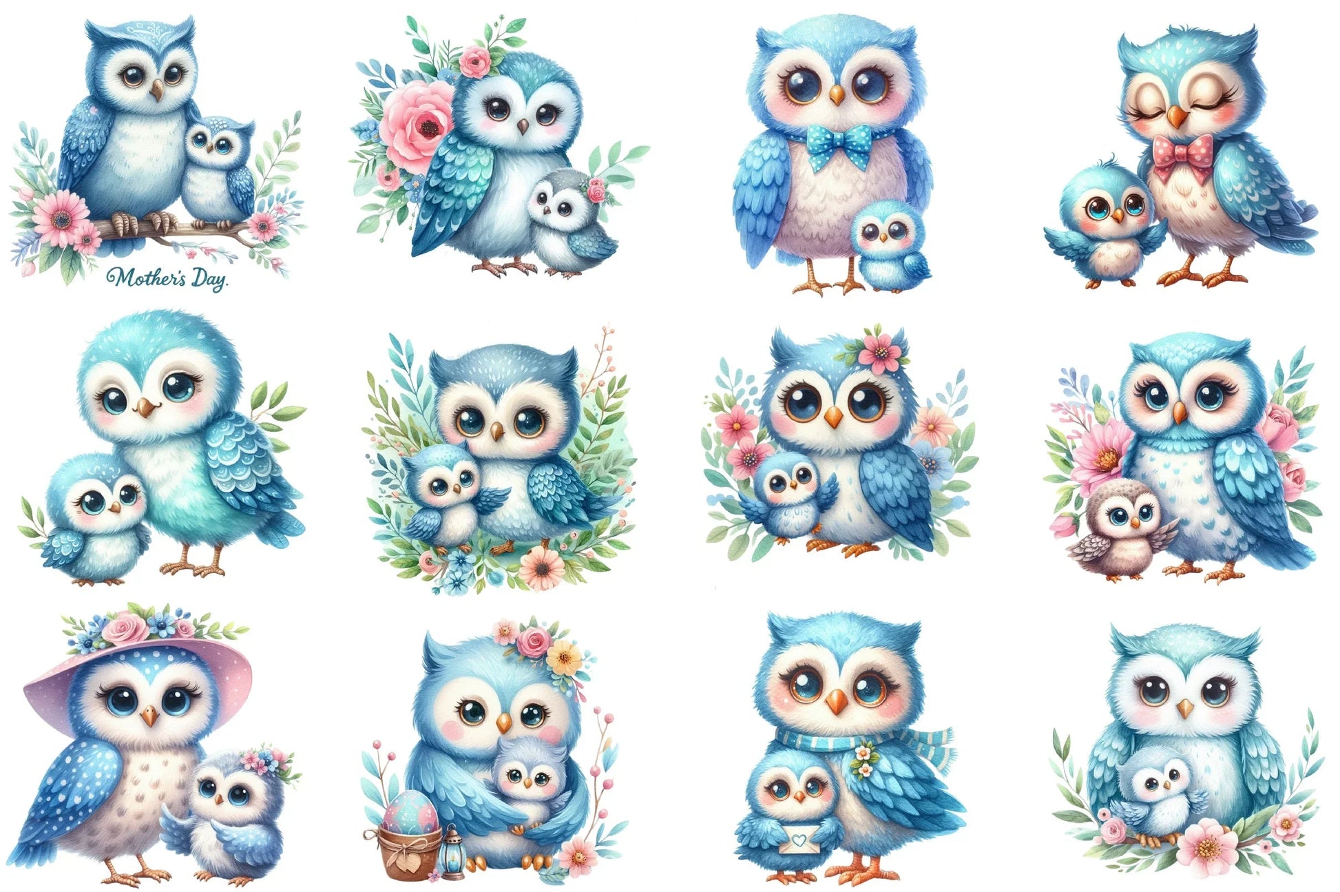Mother's Day Owl Clipart Bundle - CraftNest - Digital Crafting and Art