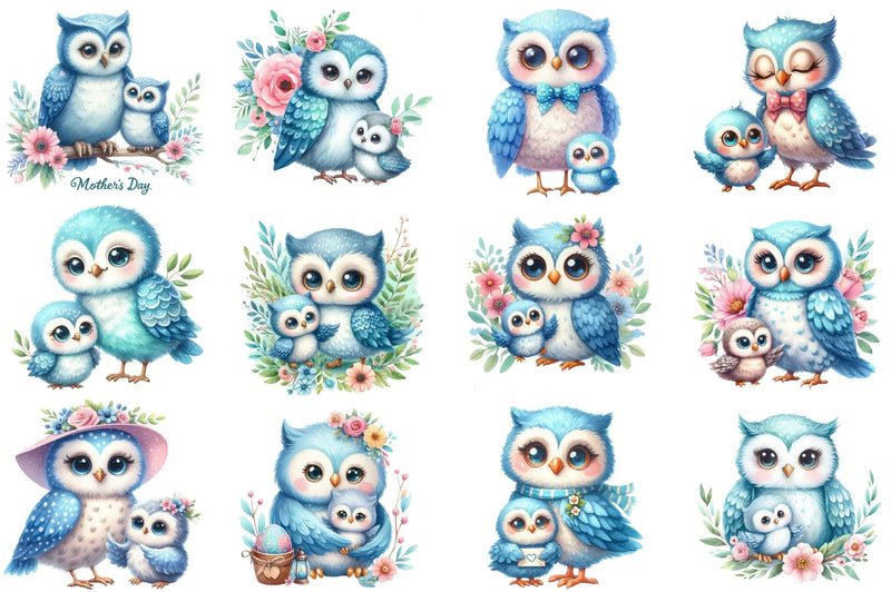 Mother's Day Owl Clipart Bundle - CraftNest - Digital Crafting and Art