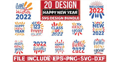 New Year T Shirt 20 Bundle - CraftNest - Digital Crafting and Art