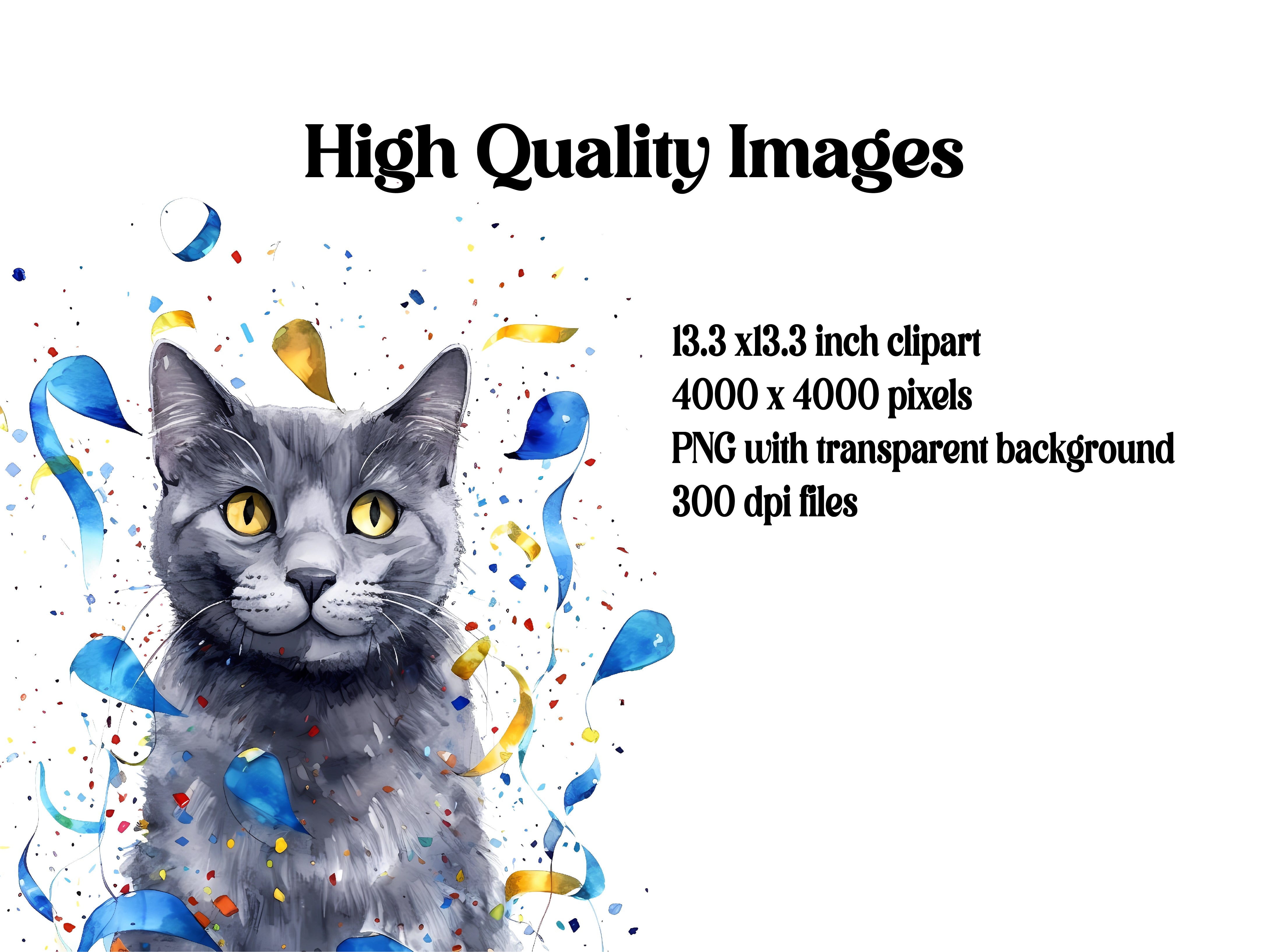 Birthday Cats Clipart - CraftNest