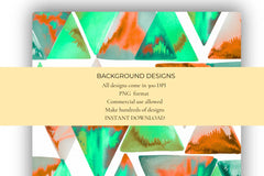 Orange & Green Shapes Background Papers - CraftNest - Digital Crafting and Art