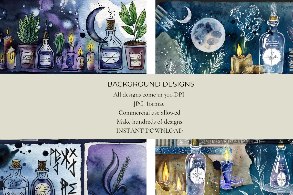 Witchy Grimoire Junk Journal Papers - CraftNest - Digital Crafting and Art