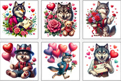 Valentine Wolf Clipart Bundle - CraftNest - Digital Crafting and Art