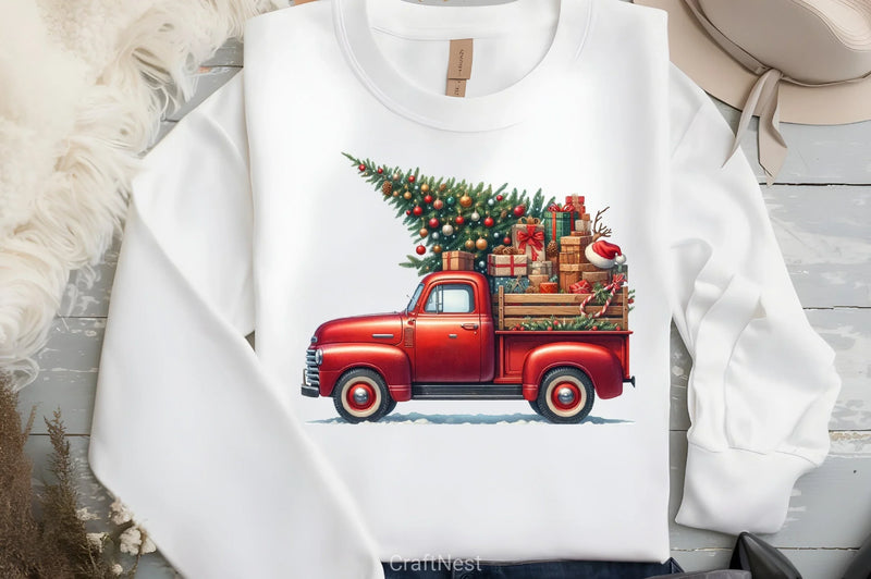 Christmas Truck Clipart Bundle 9 - CraftNest - Digital Crafting and Art