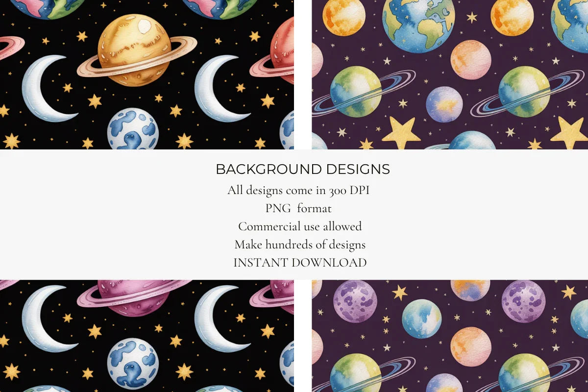 Dark Cosmic Patterns Seamless Papers - CraftNest - Digital Crafting and Art