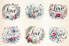 Love Calligraphy Clipart Bundle - CraftNest - Digital Crafting and Art