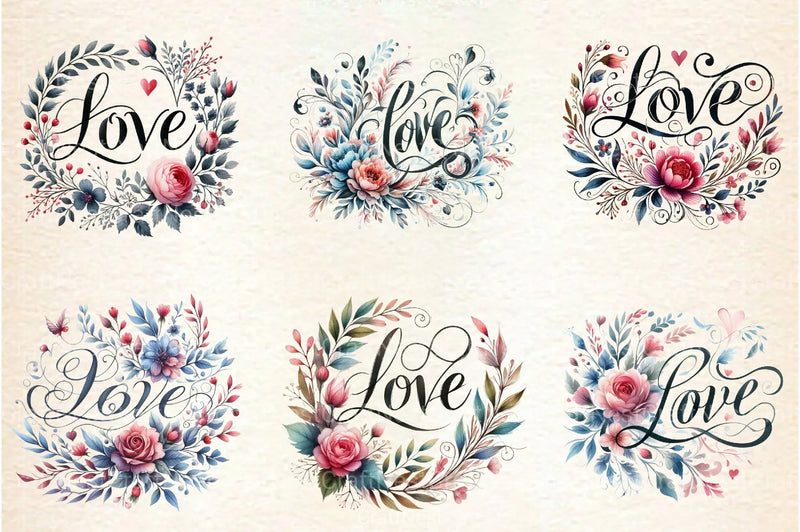 Love Calligraphy Clipart Bundle - CraftNest - Digital Crafting and Art