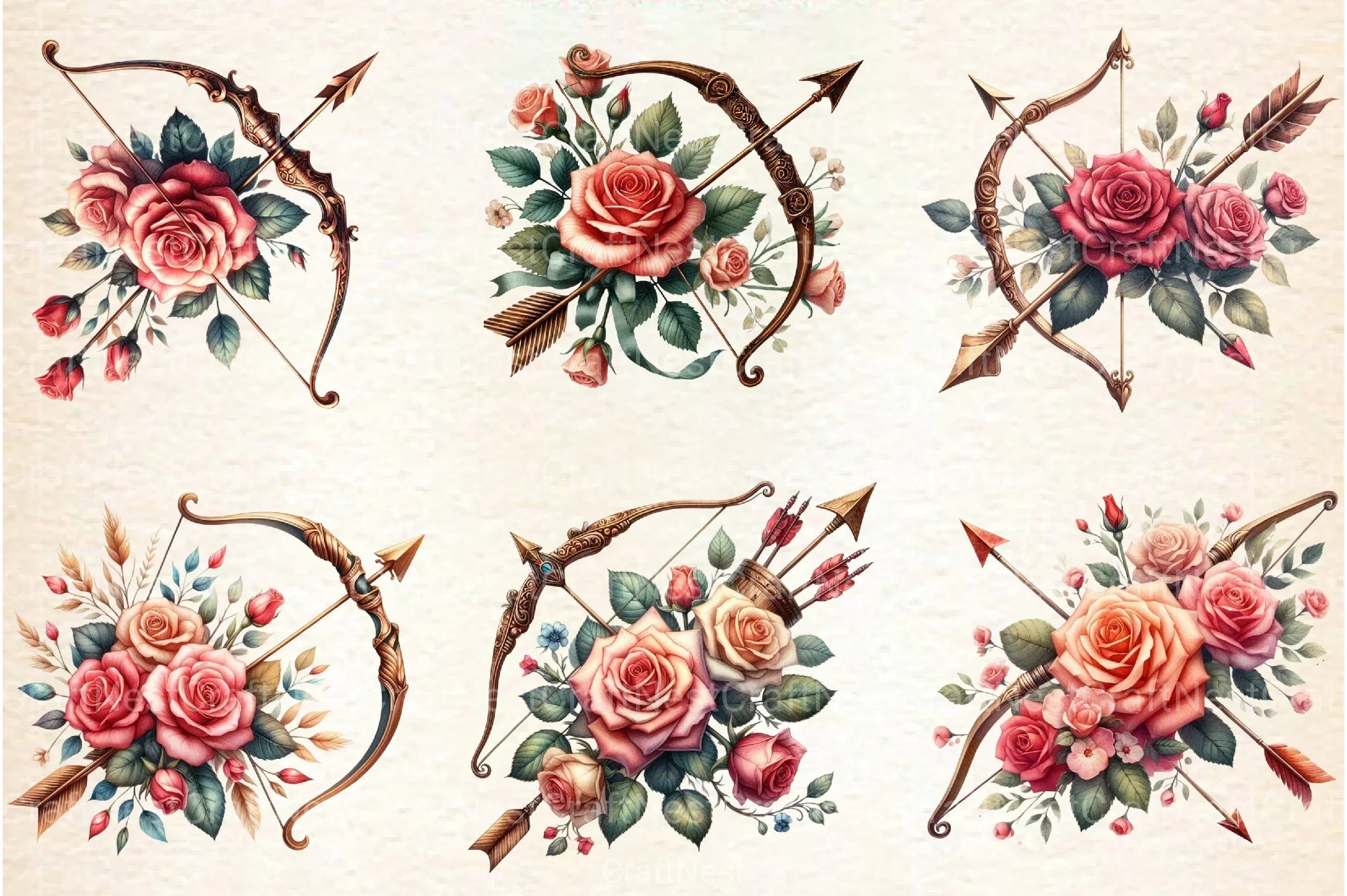 Cupid Arrow Clipart Bundle - CraftNest - Digital Crafting and Art