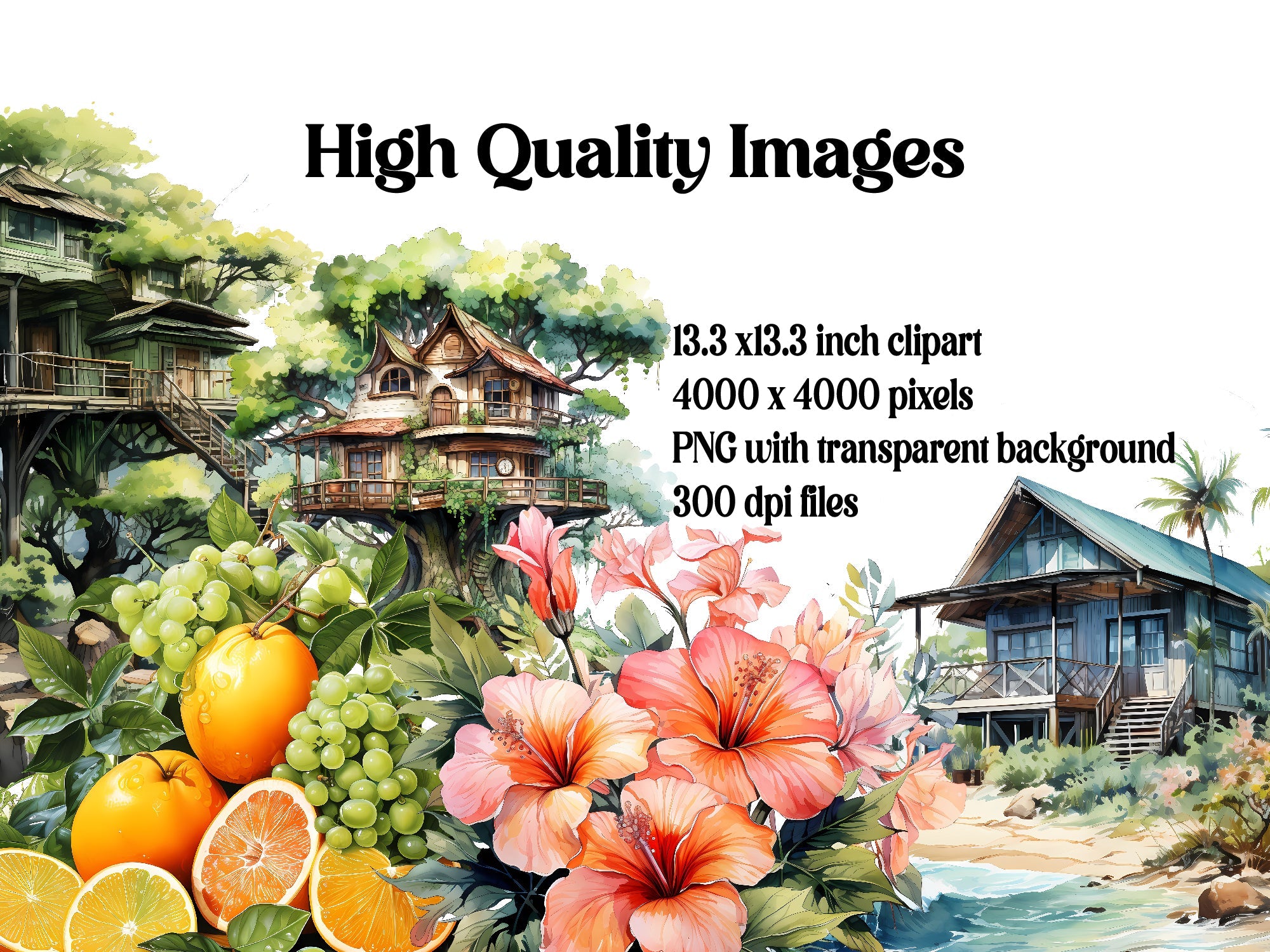 Tropical Spring Clipart - CraftNest