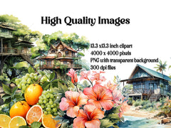 Tropical Spring Clipart - CraftNest