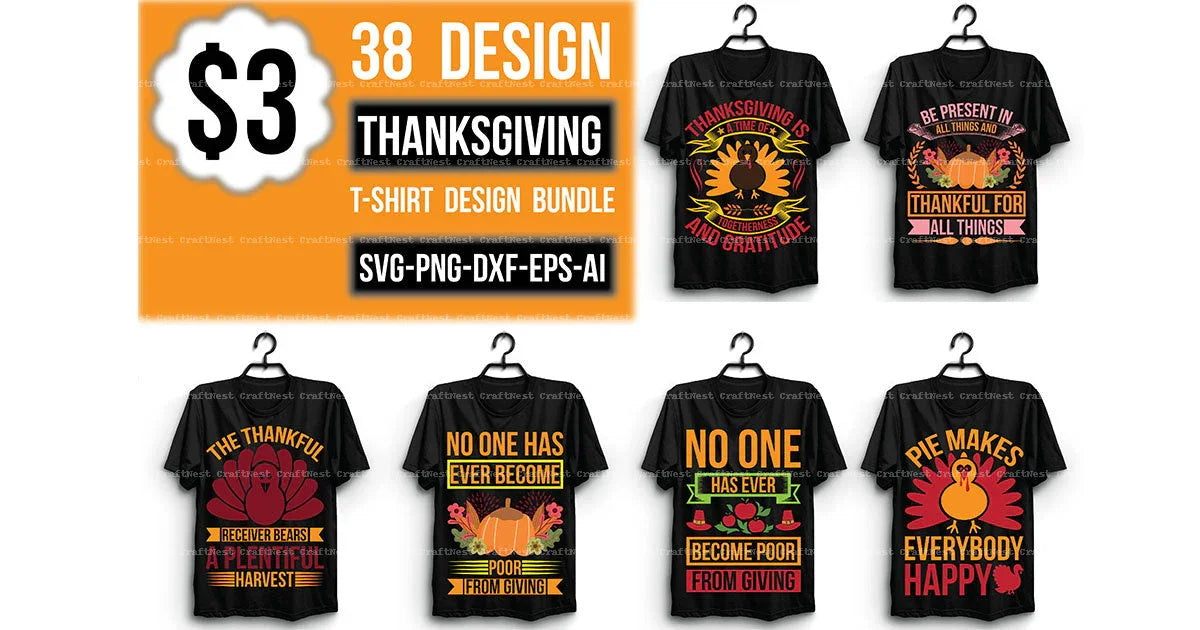 Thanksgiving T-Shirt Design SVG Bundle
