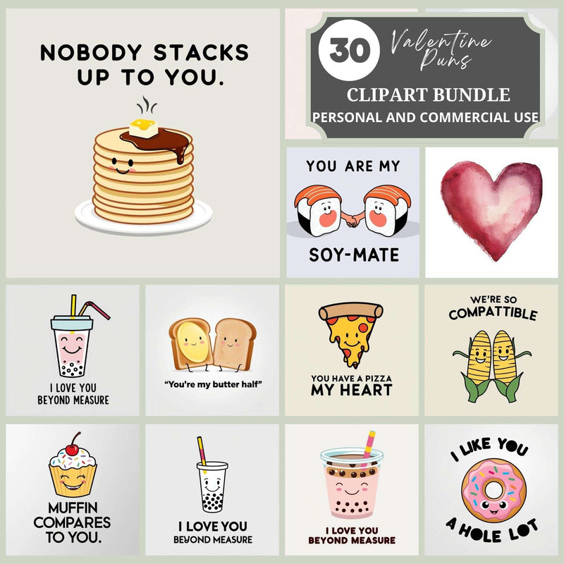 Valentine Puns Bundle Clipart - CraftNest - Digital Crafting and Art