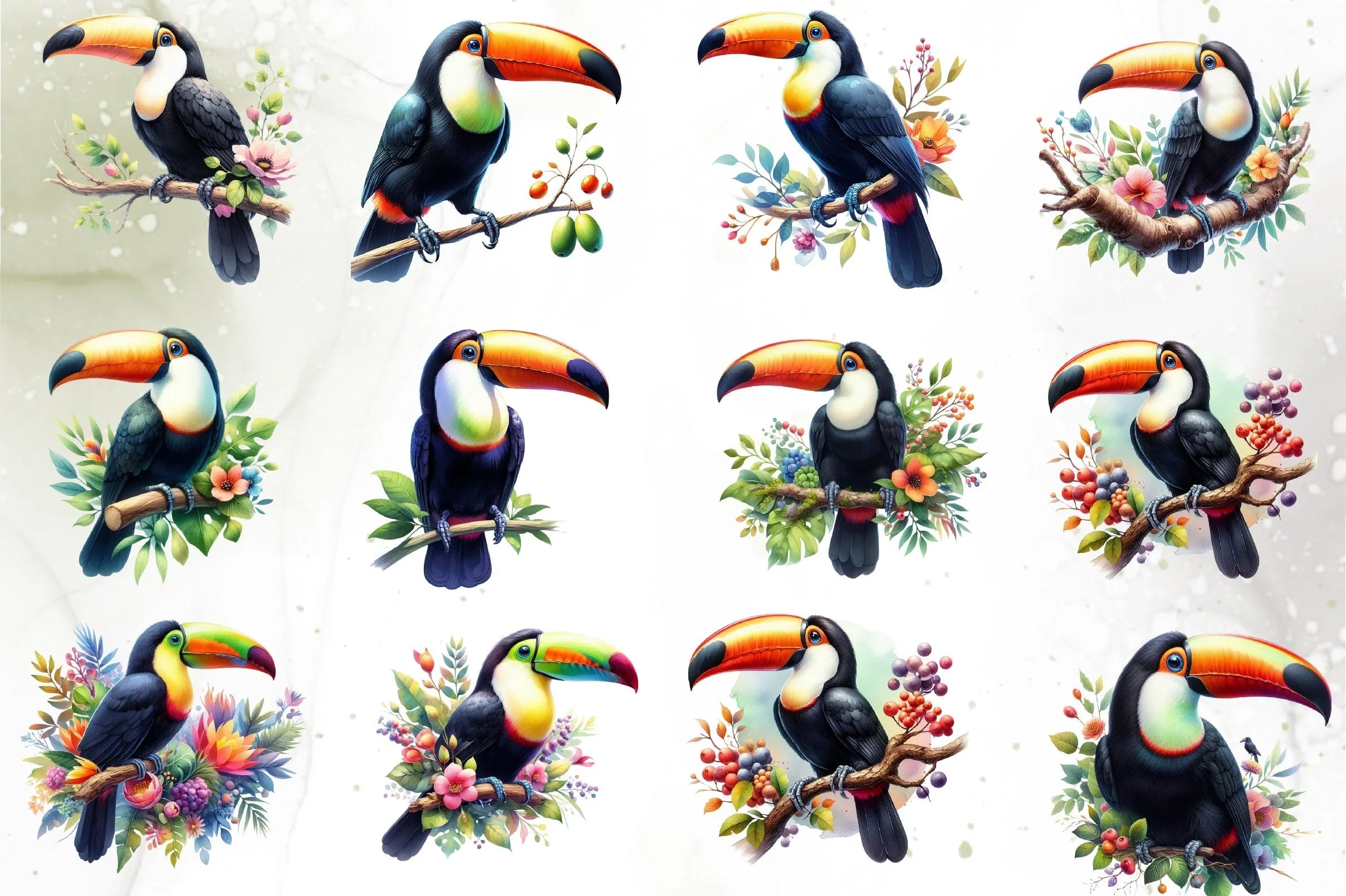 Toucan Rainforest Clipart Bundle - CraftNest - Digital Crafting and Art