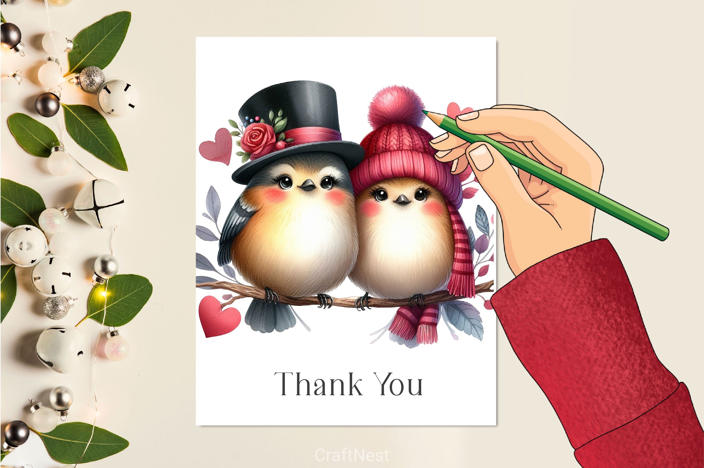 Valentine Couple Bird Clipart Bundle