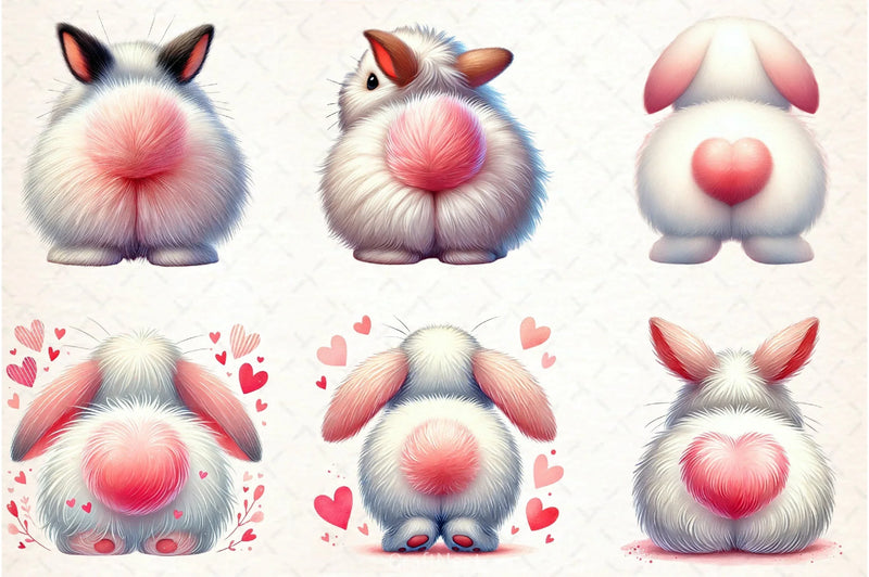 Valentine Bunny Butt Clipart Bundle - CraftNest - Digital Crafting and Art