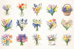 Spring Flowers Clipart Bundle 7 - CraftNest - Digital Crafting and Art