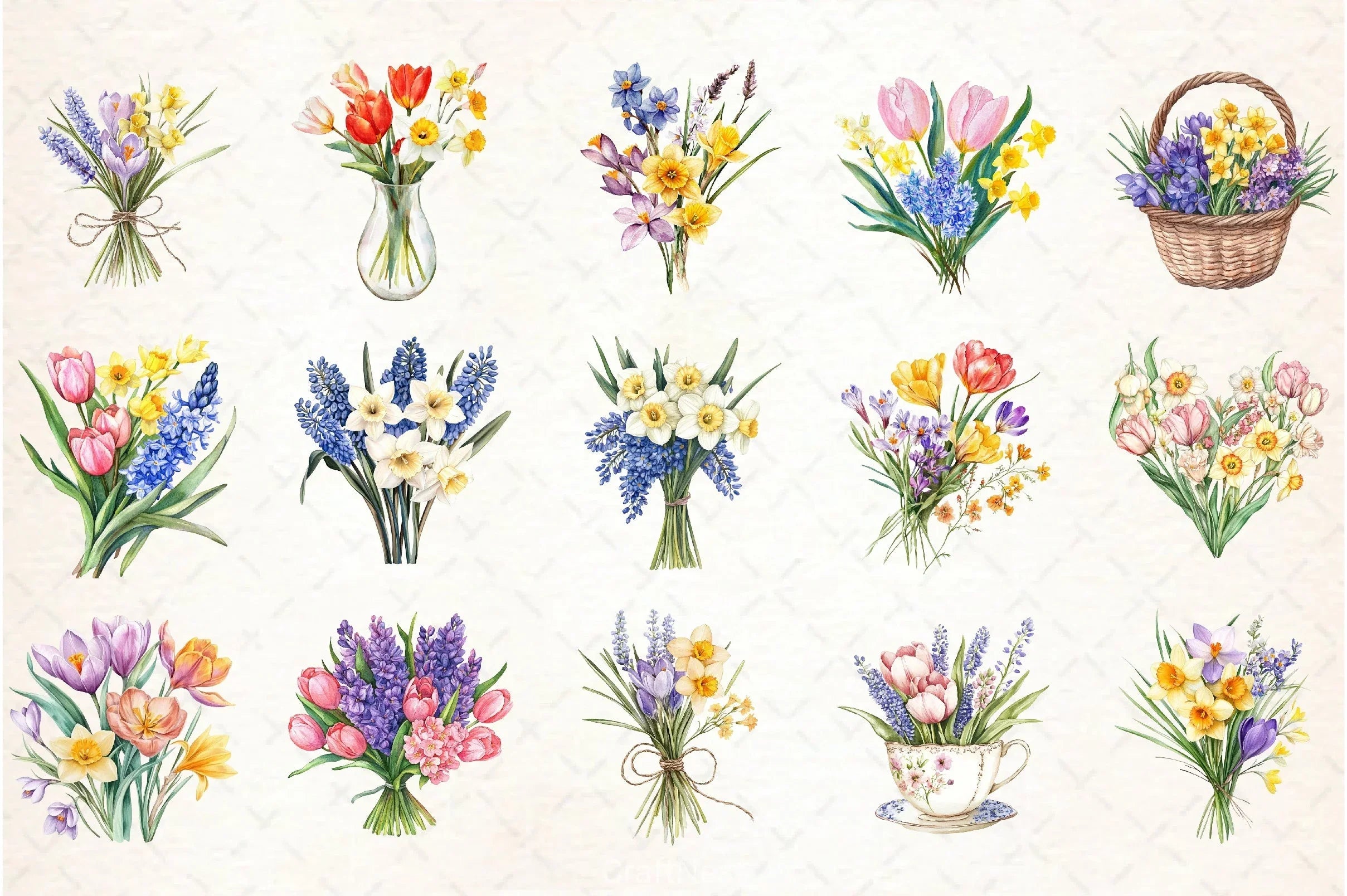 Spring Flowers Clipart Bundle 7 - CraftNest - Digital Crafting and Art