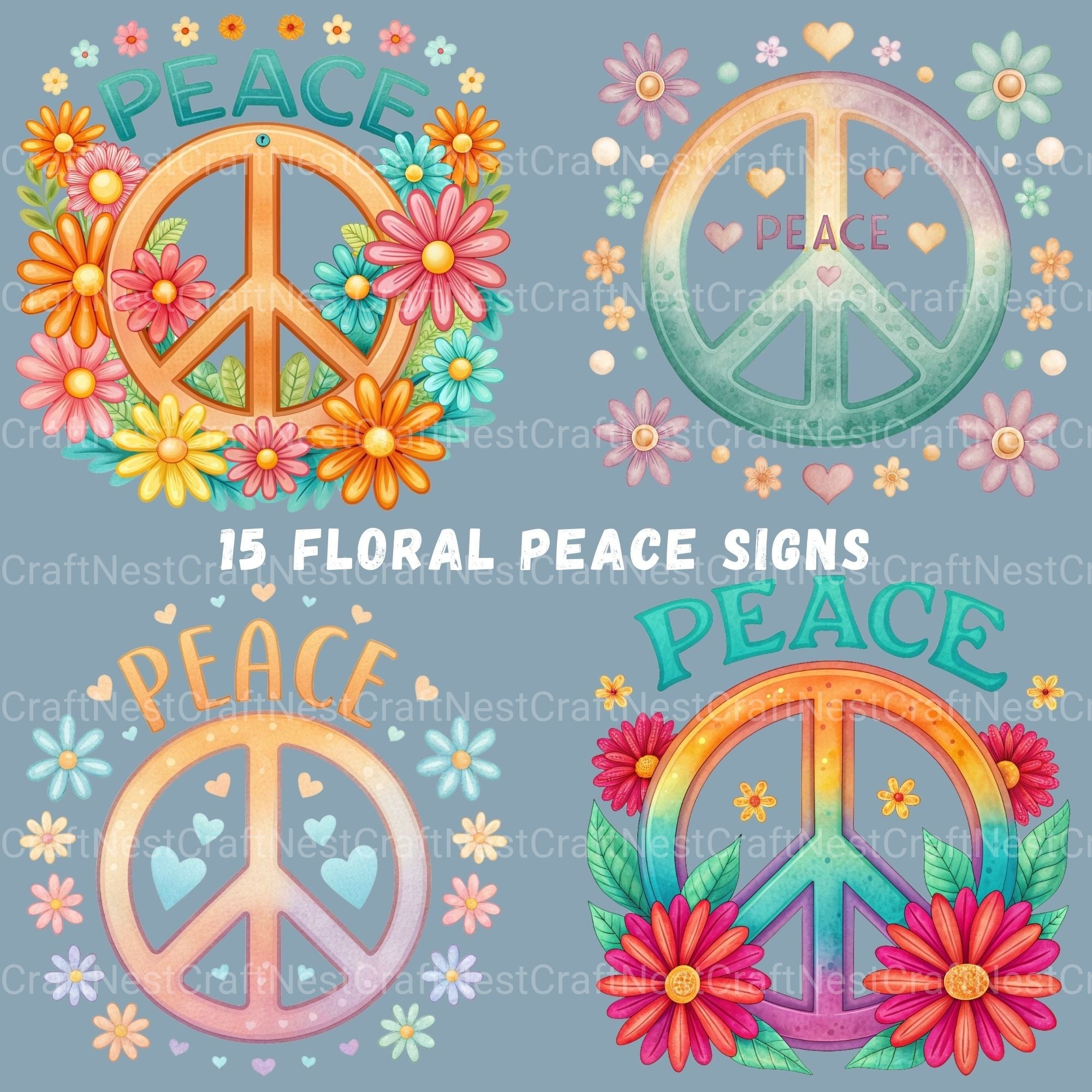 Peace Signs Clipart Bundle