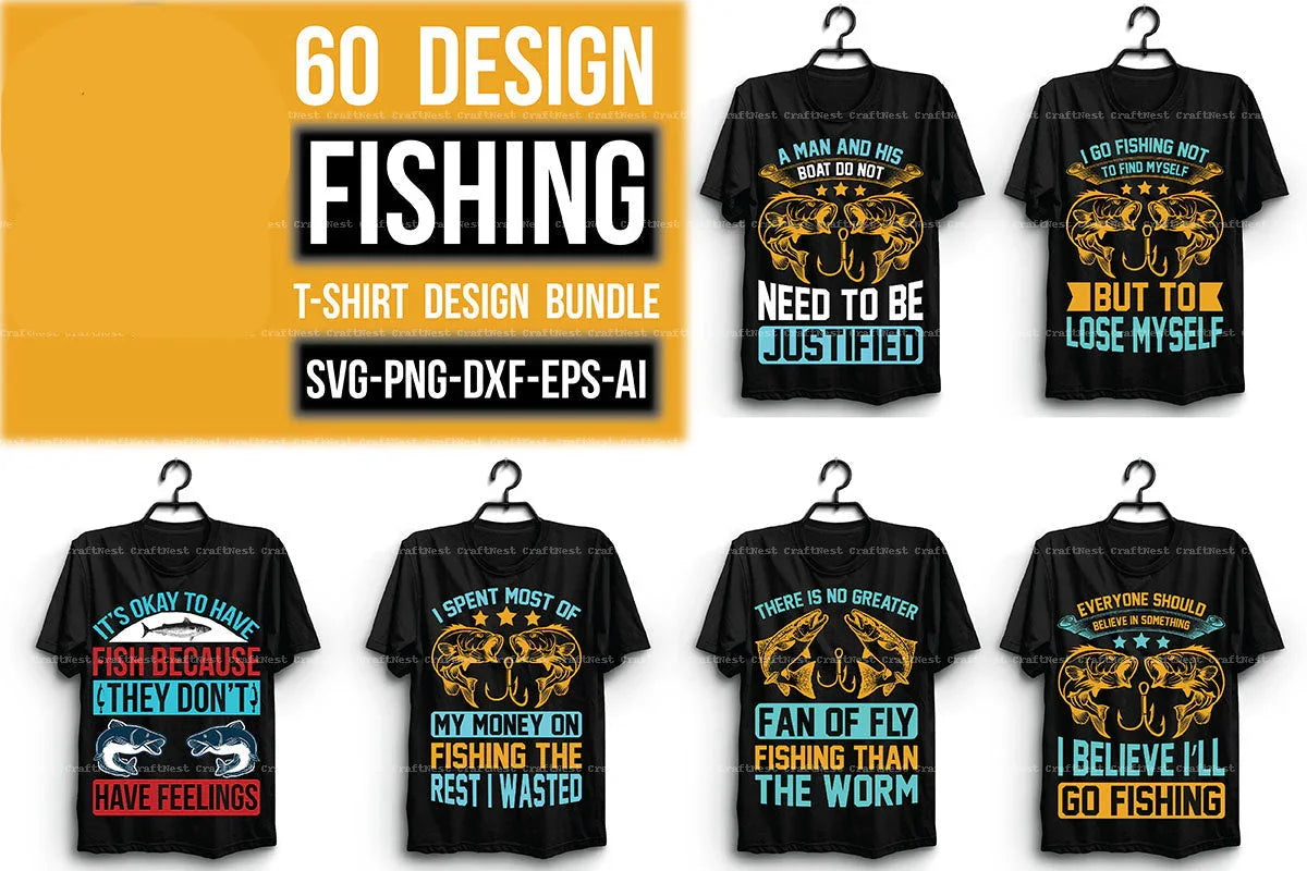Fishing T-Shirt Design SVG Bundle