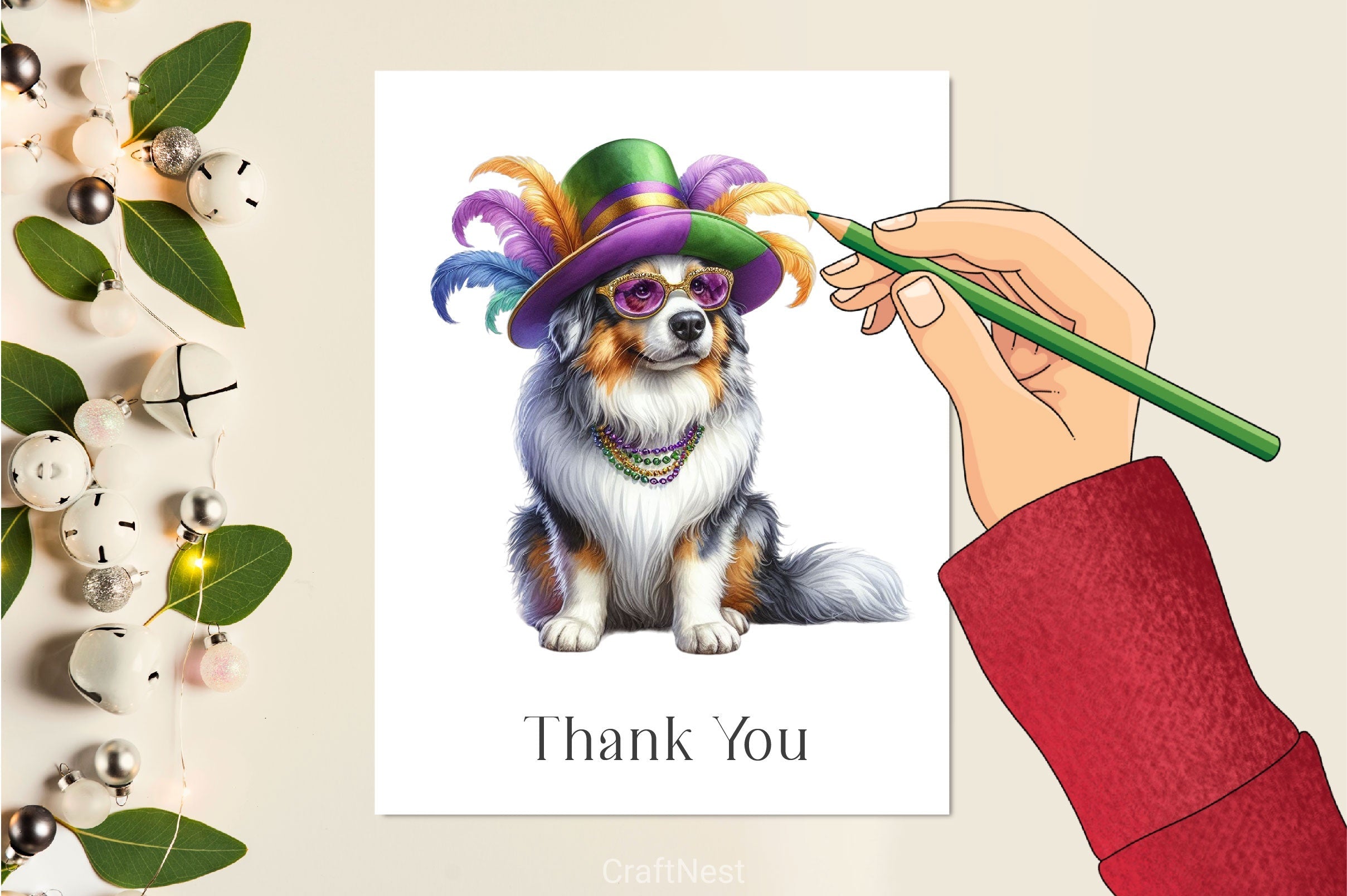 Mardi Gras Dog Clipart Bundle 2