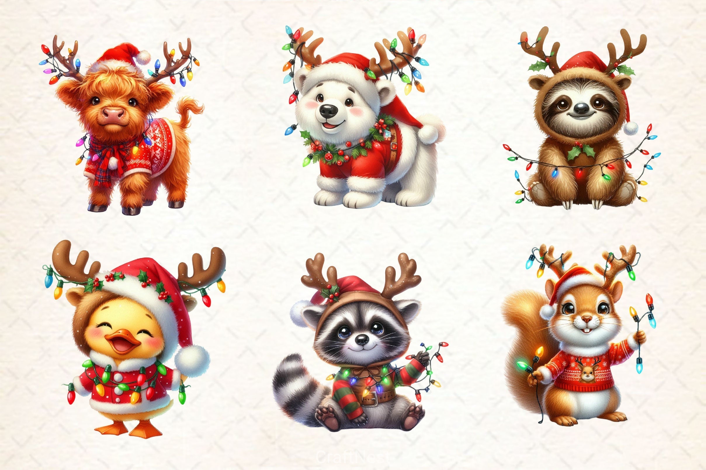 Christmas Animal Clipart Bundle 6