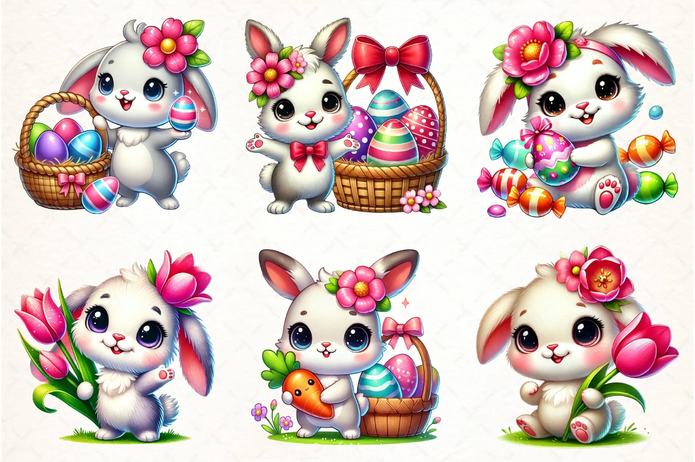 Cute Easter Bunny Clipart Bundle 49 - CraftNest - Digital Crafting and Art