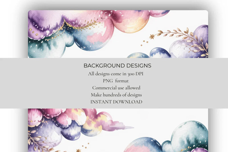 Dreamy Clouds & Sparkles Background Papers - CraftNest - Digital Crafting and Art
